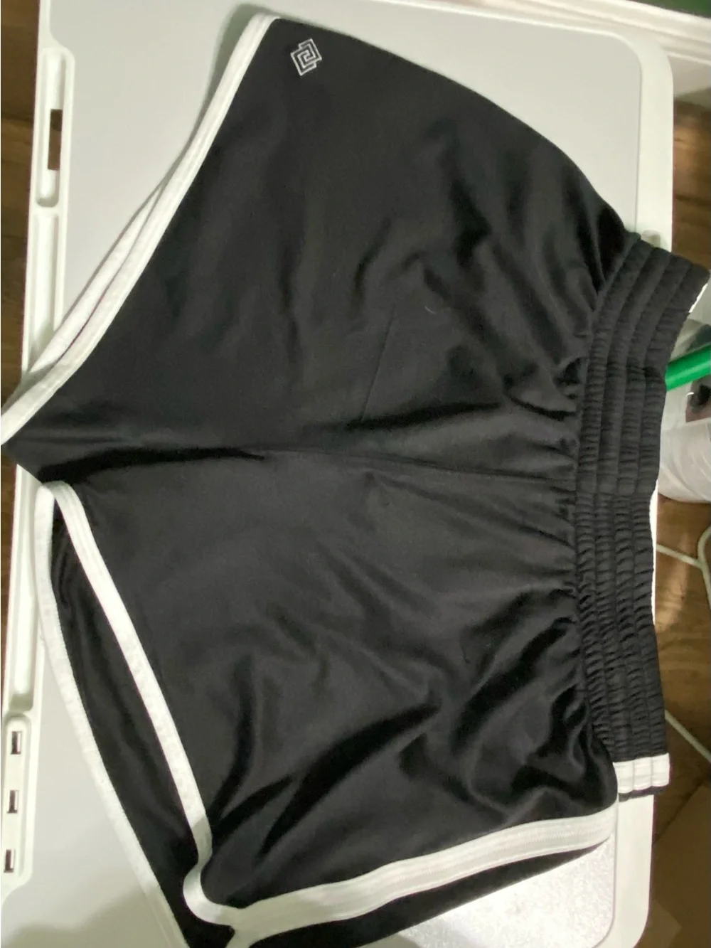 Black Athletic Shorts with White Piping